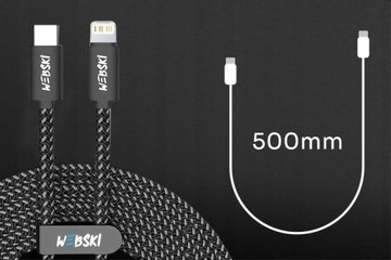 ZASILACZ SIECIOWY SZYBKA ŁADOWARKA PRZEWÓD 50cm SZYBKIE ŁADOWANIE LIGHTING