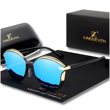 OKULARY PRZECIWSŁONECZNE DAMSKIE KINGSEVEN KOCIE POLARYZACJA UV400 + ETUI