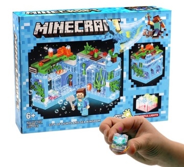 MINECRAFT BLOCKS Blue Cave DRAGON BASE 220 светодиодных элементов