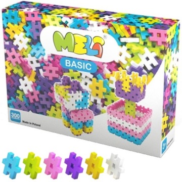 KLOCKI KONSTRUKCYJNE Wafle MELI Basic Pink 300 el.