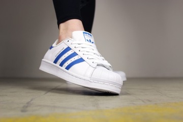 Adidas Superstar SKÓRA damskie buty Originals sneakersy białe tenisówki