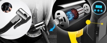 КОМПРЕССОР АВТОМОБИЛЬНЫЙ КОМПРЕССОР ЭЛЕКТРИЧЕСКИЙ КОЛЕСНЫЙ НАСОС LED 12V 10BAR LCD