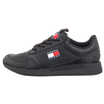 Buty Sneakersy Męskie Tommy Hilfiger Jeans Flexi Runner Black Czarne