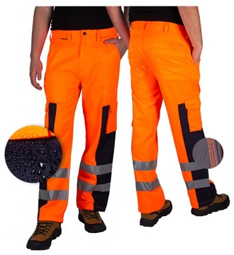 spodnie robocze ODBLASKOWE do pasa MĘSKIE 32/32