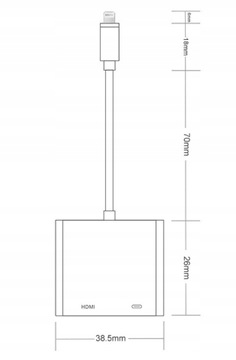 PRZEJŚCIÓWKA Adapter Kabel HUB Lightning HDMI do iPhone iPad iPod FHD 60Hz