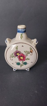 Mała fajansowa buteleczka malowana vintage design
