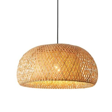 LAMPA WISZĄCA BAMBUSOWA E27 BOHO PLECIONA 60cm