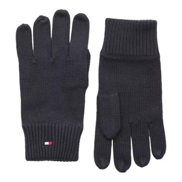 TOMMY HILFIGER RĘKAWICZKI MĘSKIE ESSENTIAL FLAG KNITTED GLOVES GRANATOWE