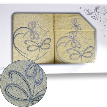 НАБОР ПОЛОТЕНЦИЙ ИЗ 3 ШТ. С ВЫШИВКОЙ ПОДАРОЧНЫЙ ХЛОПОК