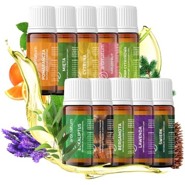 Zestaw 10x naturalny olejek eteryczny Aromatum do aromatyzacji MIX zapachów