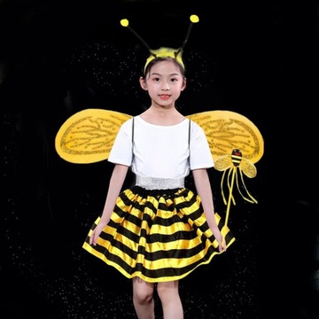 Opaska ze skrzydłem Cosplay dla dzieci akcesoria do włosów obręcz do włosów pszczoła ze spódnicą