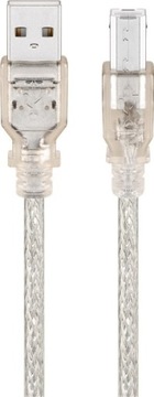 Kabel przewód USB 2.0 Hi-Speed Przezroczysty 3m