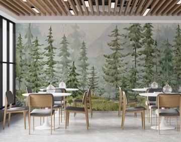 Фотообои для детей, лесные обои, лесные горы, деревья, на заказ, бесплатный клей