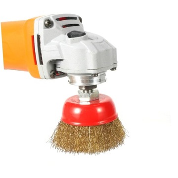 ЛАТУННАЯ ПЕРЕДНЯЯ ПРОВОЛОЧНАЯ ЩЕТКА M14 100 мм ДЛЯ ЛАТУННОЙ ШЛИФРОВКИ