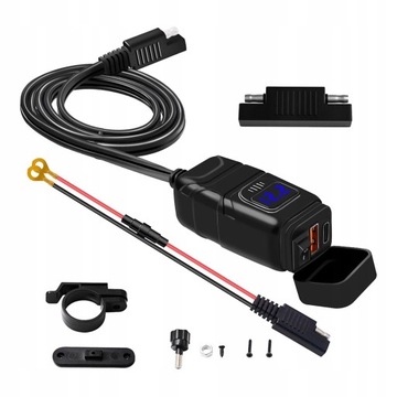 Motocyklowa ładowarka USB typu C PD i 0,0