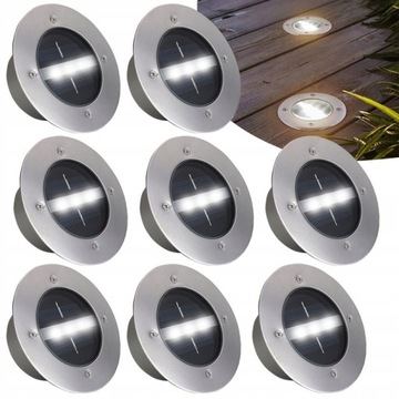 8x LAMPA SOLARNA NAJAZDOWA LED OGRODOWA GRUNTOWA