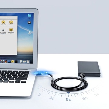 Гибкий гибкий кабель USB 2.0 480Мбит/с 25см черный