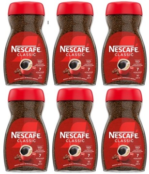 6 x 200g Kawa rozpuszczalna Nescafe Classic Słoik Zgrzewka