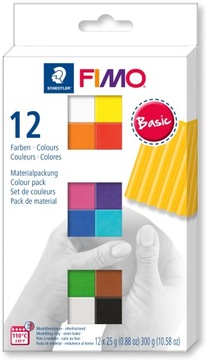 Staedtler Fimo PLASTIC PASS 12 БАЗОВЫХ цветов