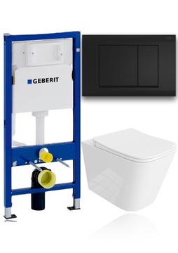 GEBERIT Каркас унитаза, чаша, сиденье, кнопка, MAT BLACK, скрытый гарнитур для унитаза