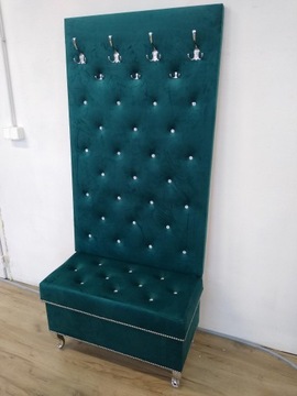 Открытый стеганый пуф на груди с мягкой обивкой Ludwik Glamur 70x50см