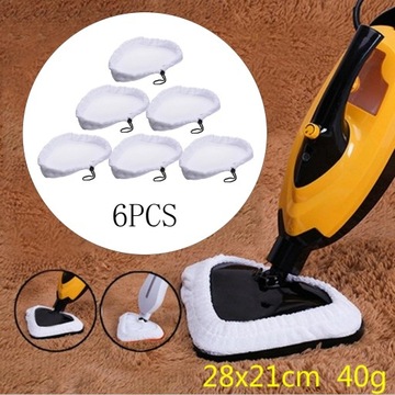 6 sztuk fibrowej podkładki czyszczącej do parowca, pochłaniająca wodę, wielokrotnego użytku, trwała podłoga