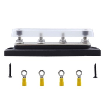 Power Distribution Block Durable Bus Bar for Automobile Marine Black