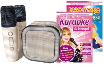 Zestaw GŁOŚNIK Bluetooth + 2 Mikrofony + Karaoke dla Dziewczynek 100 pios.