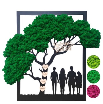 DRZEWO z mchem chrobotkiem z rodziną RODZINA 50cm mech chrobotek PROJEKT