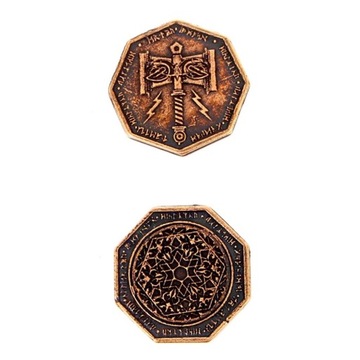 KRASNOLUDZKA MIEDZIANA METALOWA MONETA 1 SZT LARP