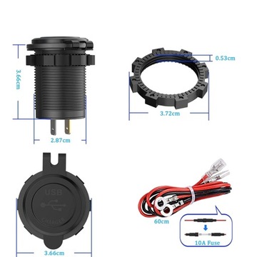 Автомобильное зарядное устройство для мотоцикла ВОЛЬТМЕТР 2xUSB