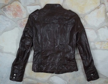 NEXT LEATHER skórzana damska kurtka ramoneska 40