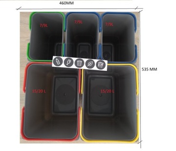 Контейнер для мусора в ящик шкафа, высота: 30см, 7л.