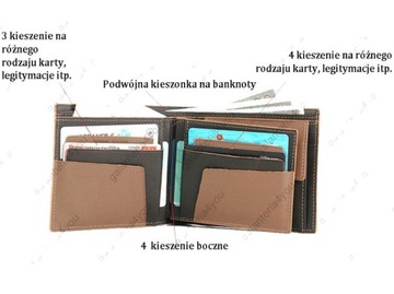 PORTFEL SKÓRZANY MĘSKI VIP COLLECTION CIEMNY BRĄZ