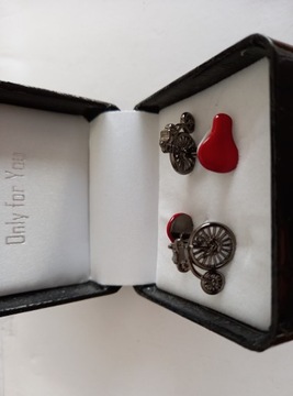 Запонки EXC Retro Bicycle для рубашки, посеребрение, родиевое покрытие + футляр