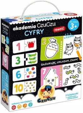 AKADEMIA CZUCZU CYFRY KOLOROWANKI I PUZZLE 3lata+