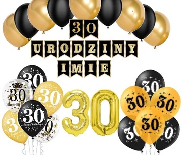 BALONY na urodziny 30 LAT trzydziestkę + IMIĘ