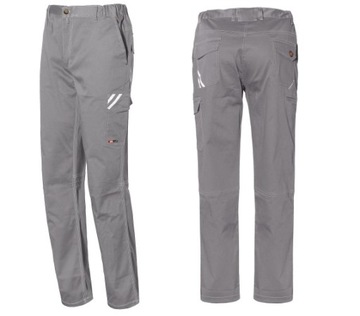 SPODNIE STRETCH ROBOCZE START ODBLASKOWE szare 3XL