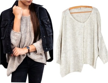 MIĘCIUTKI ASYMETRYCZNY SWETER OVERSIZE kolory 997