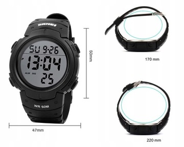 Мужские светодиодные часы SKMEI Секундомер Дата Электронный