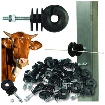IZOLATOR DO METALU LINKI z gwintem metrycznym PASTUCH M6 IZOLATORY 100szt