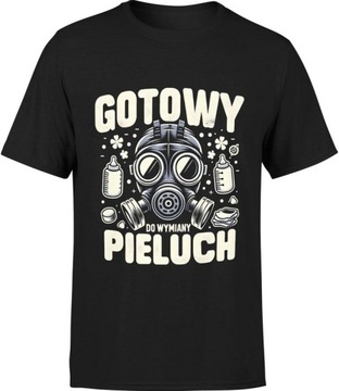 KOSZULKA MĘSKA PIELUCHY PĘPKOWE TATA BOCIANKOWE - S