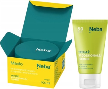 NEBA MASŁO do pielęgnacji TATUAŻU ANANAS 100 ml TATTOO BUTTER i KREM SPF50+
