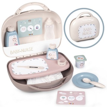 SMOBY BABY NURSE WALIZECZKA OPIEKUNKI DLA LALKI PAMPERS BUTELKA TERMOMETR