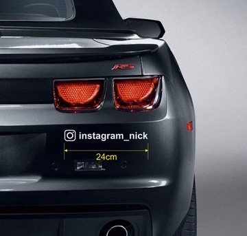 Naklejka z nazwą instagrama na auto