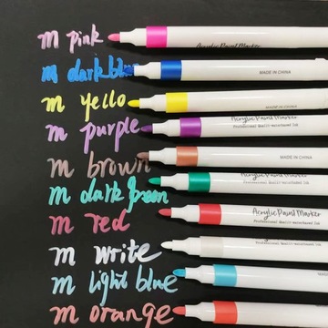 MARKERY AKRYLOWE ZESTAW 36 SZT Flamastry Mazaki WODOODPORNE Z FARBĄ POJEMNI