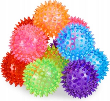 СВЕТЯЩИЙСЯ ШАР С ШИПАМИ РЕЗИНОВЫЙ ШАР-ЕЖ 5,5 СМ МЯГКИЙ