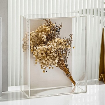 Коробка с тенью, рамка из сушеных цветов, прозрачная