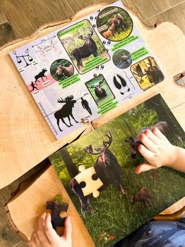 Деревянный пазл про лося, лесной пазл, набор