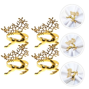 КОЛЬЦА ДЛЯ САЛФЕТОК «ЛОСИ», ЗОЛОТОЙ ДЕКОР, 4 ШТ.